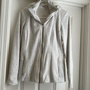 Athleta Women’s Heather Cream Sweat Jacket, Size Small
